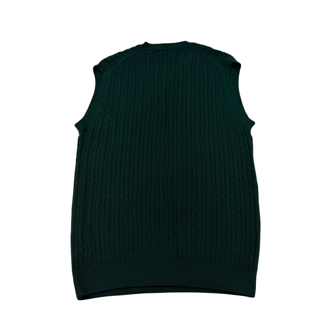 Smith & Tweed Mens Hunter Green Cable Knit Cotton Sweater Vest‎ Large NWT 325 - Picture 3 of 9